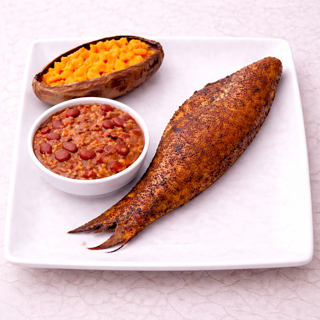 Whole Smoked Catfish Meal